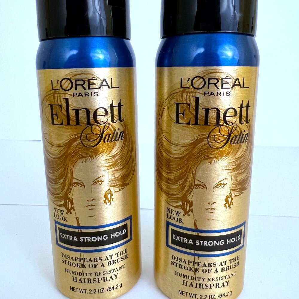 2 L'Oreal Elnett Satin Extra Strong Hold 2.2oz - Brand New - TRAVEL PURSE SIZE